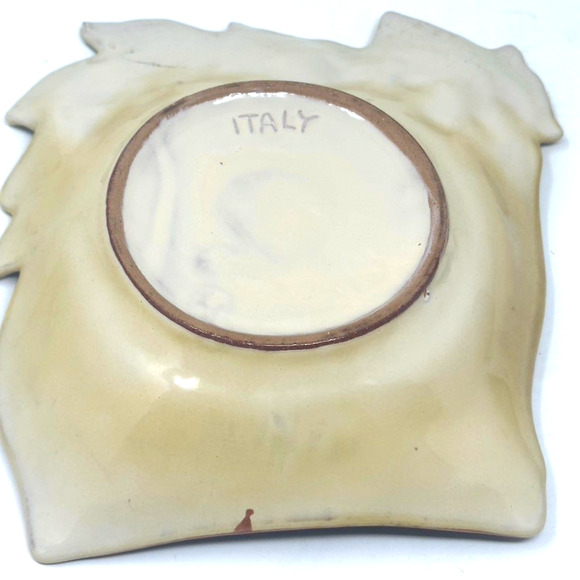 Hand Painted Italian Ceramic Candy Dish Fruit Dome Scene Italy 7.5” Decor - Picture 3 of 7